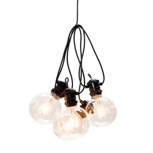 Konstsmide LED-Lichterkette Outdoor Retro Globe mit 10 bernsteinfarbenen LEDs.