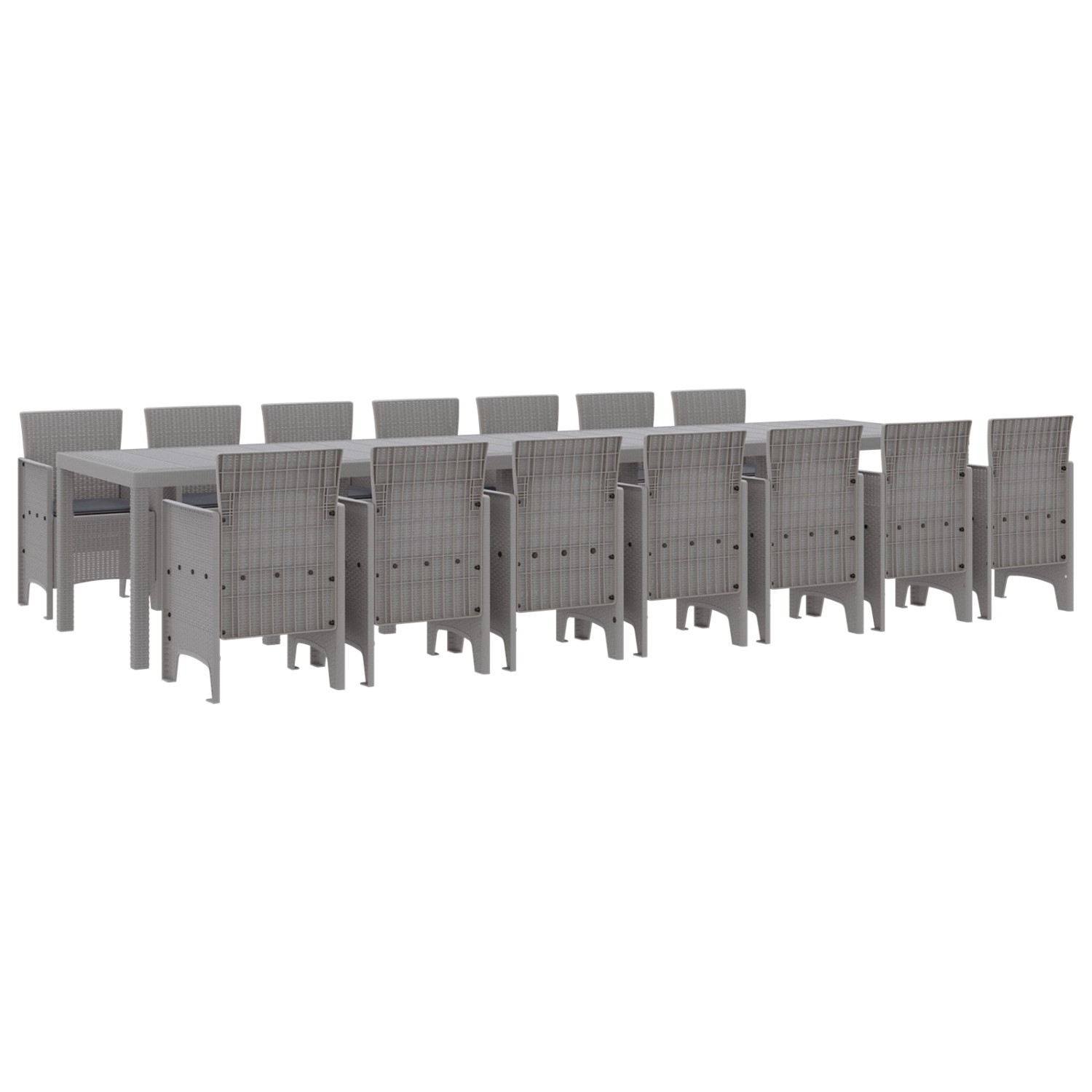vidaXL Garten Essgruppe 15-Tlg Hellgrau Poly Rattan 3378810 günstig online kaufen
