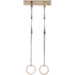 SwingKing Turnringe aus Holz, höhenverstellbar für Gartenspielgeräte.