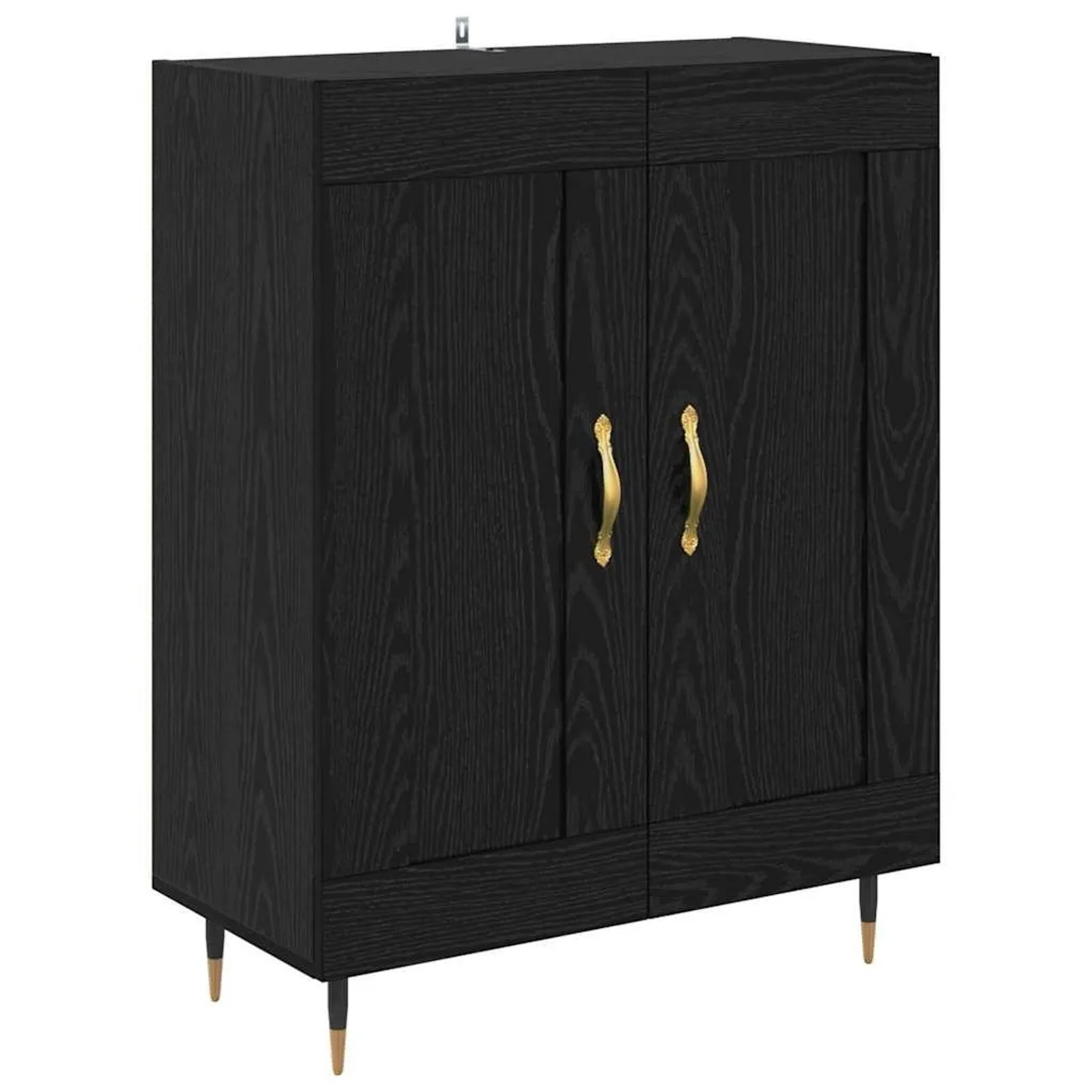 vidaXL Sideboard Schwarz Eichen-Optik 69,5 x 34 x 90 cm Holzwerkstoff 88159 günstig online kaufen