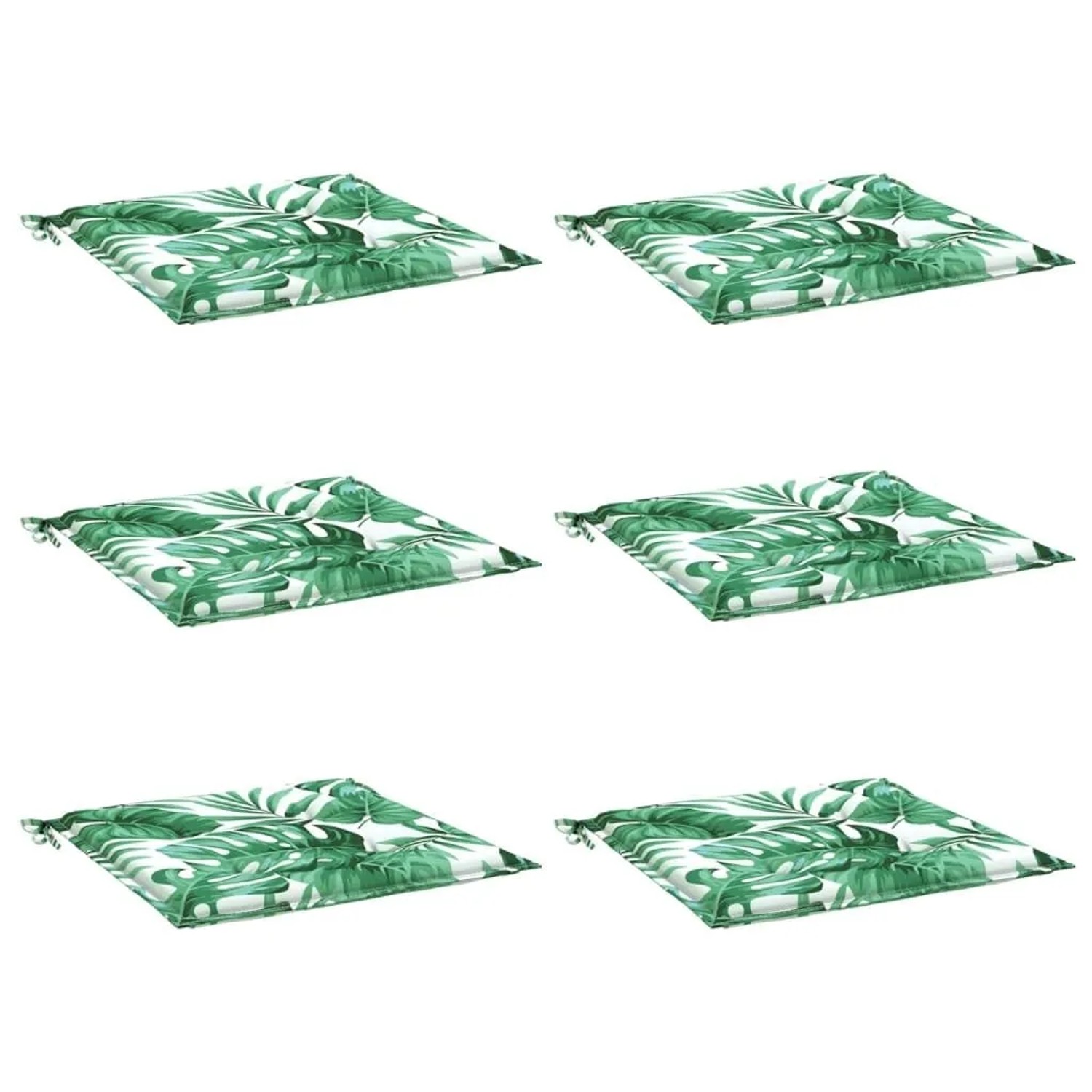 vidaXL Sitzkissen 6 Stk Blattmuster 50x50x4 cm Stoff 361070 günstig online kaufen