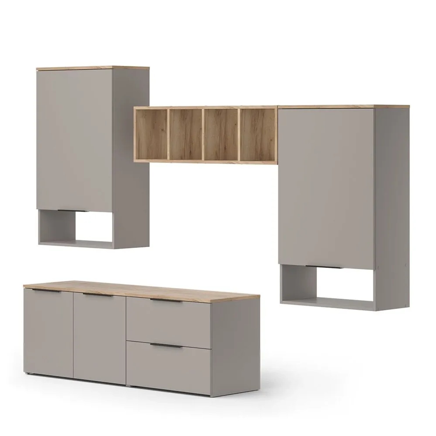 Vicco Wohnwand Wido Greige 80 x 50 5 Teile Art Nr 57460