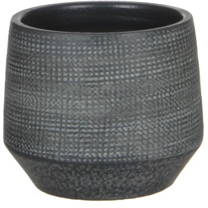 Grauer Mica Decorations Pflanztopf Guido, Ø 15 cm, mit feiner Struktur für den Innenbereich.