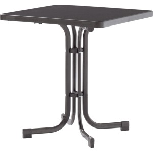 Quadratischer, eisengrauer Sieger Klapptisch 70x70 cm für Garten oder Balkon.