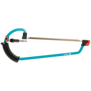 Gardena combisystem Bügelsäge 350 mm mit blauem Rahmen und schwarzem Griff.