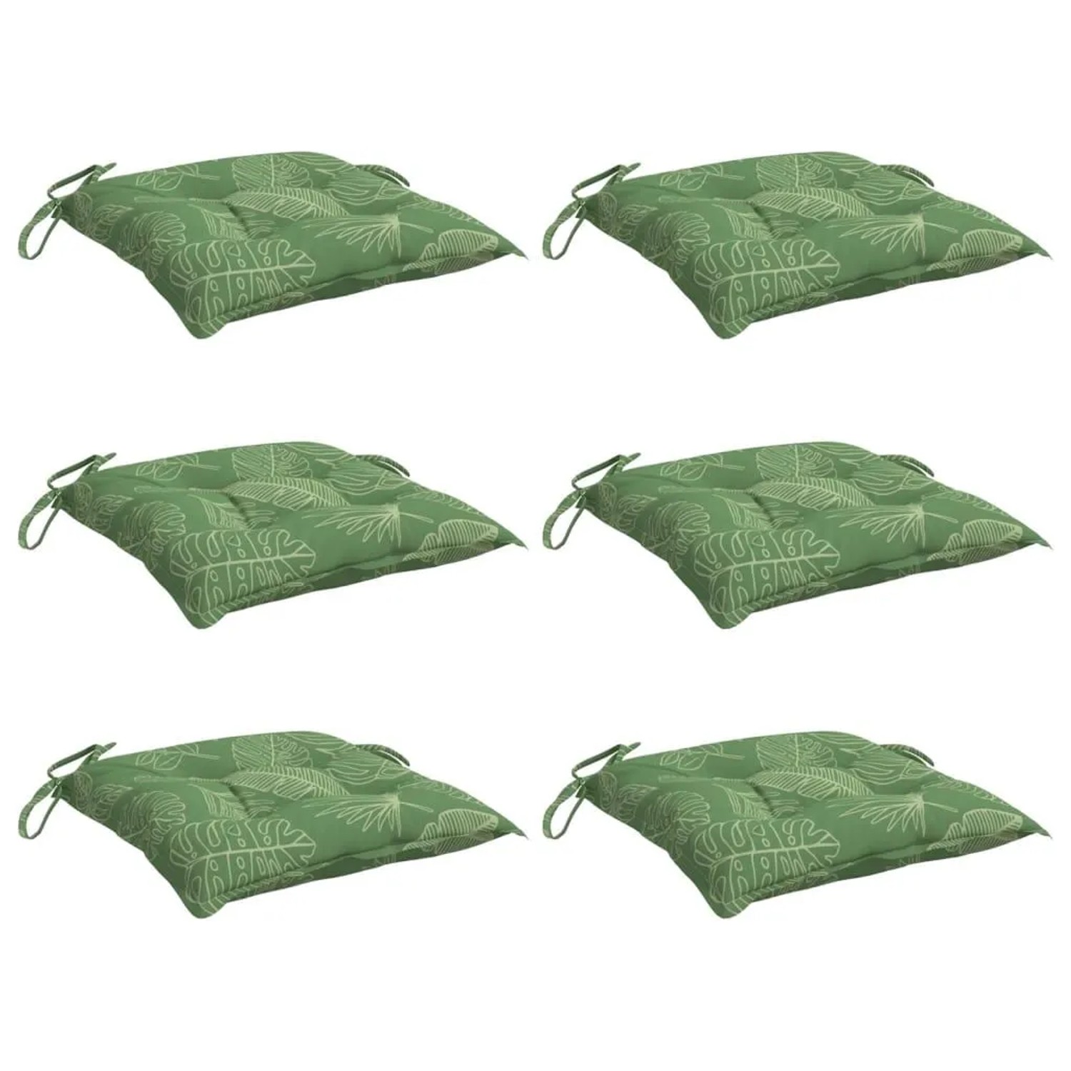 vidaXL Stuhlkissen 6 Stk Blattmuster 40x40x7 cm Stoff 361500