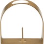 Goldener Kerzenhalter, 6,5 cm hoch. Dekorativer Leuchter aus Metall für Stabkerzen.