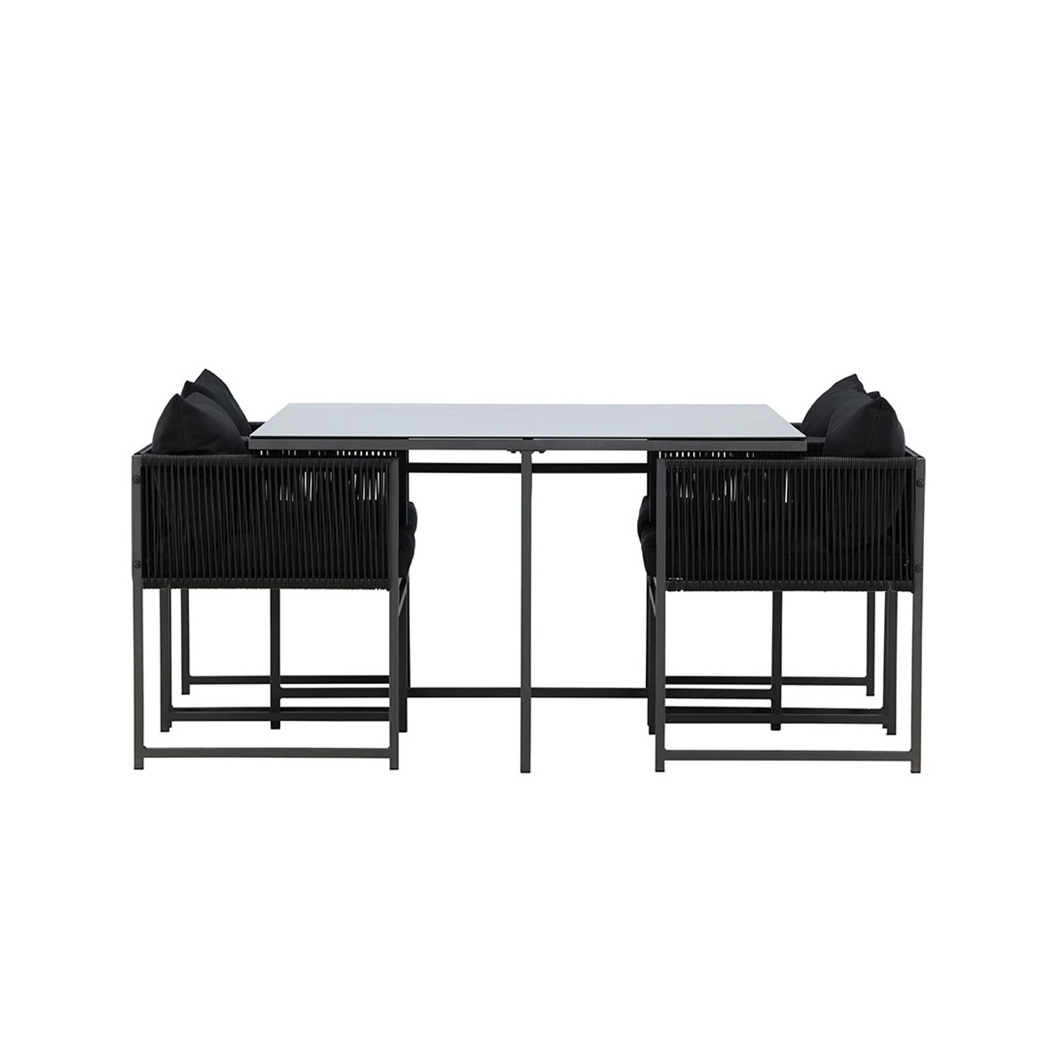 ebuy24 Noto Gartenset 1 Esstisch 2 Stühle Schwarz Tisch cm H73xB120xT120 St günstig online kaufen