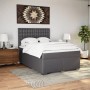 Graues vidaXL Boxspringbett (140x200 cm) mit Matratze und Kunstlederbezug.