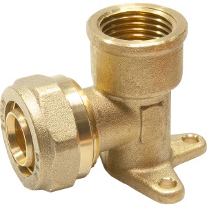 Klemm-Wandwinkel aus Messing, 57 mm, zur Wandbefestigung von Rohren.