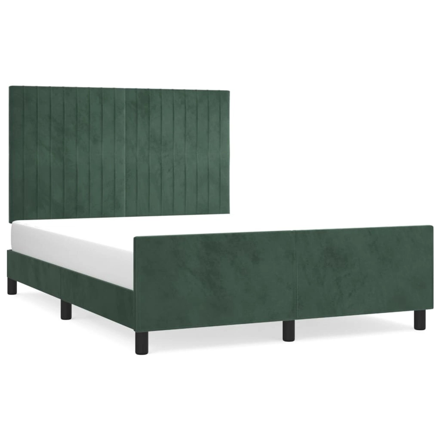 vidaXL Bettgestell mit Kopfteil Dunkelgrün 140x190 cm Samt Modell 41357403 günstig online kaufen