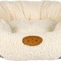 Graues Heimtierbett Banbury, 75x60x22cm, mit weichem, hellem Fellimitat innen.
