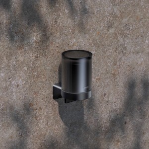 Keuco Rose Seifenspender, schwarz-matt, mit satiniertem Glas, zur Wandmontage.