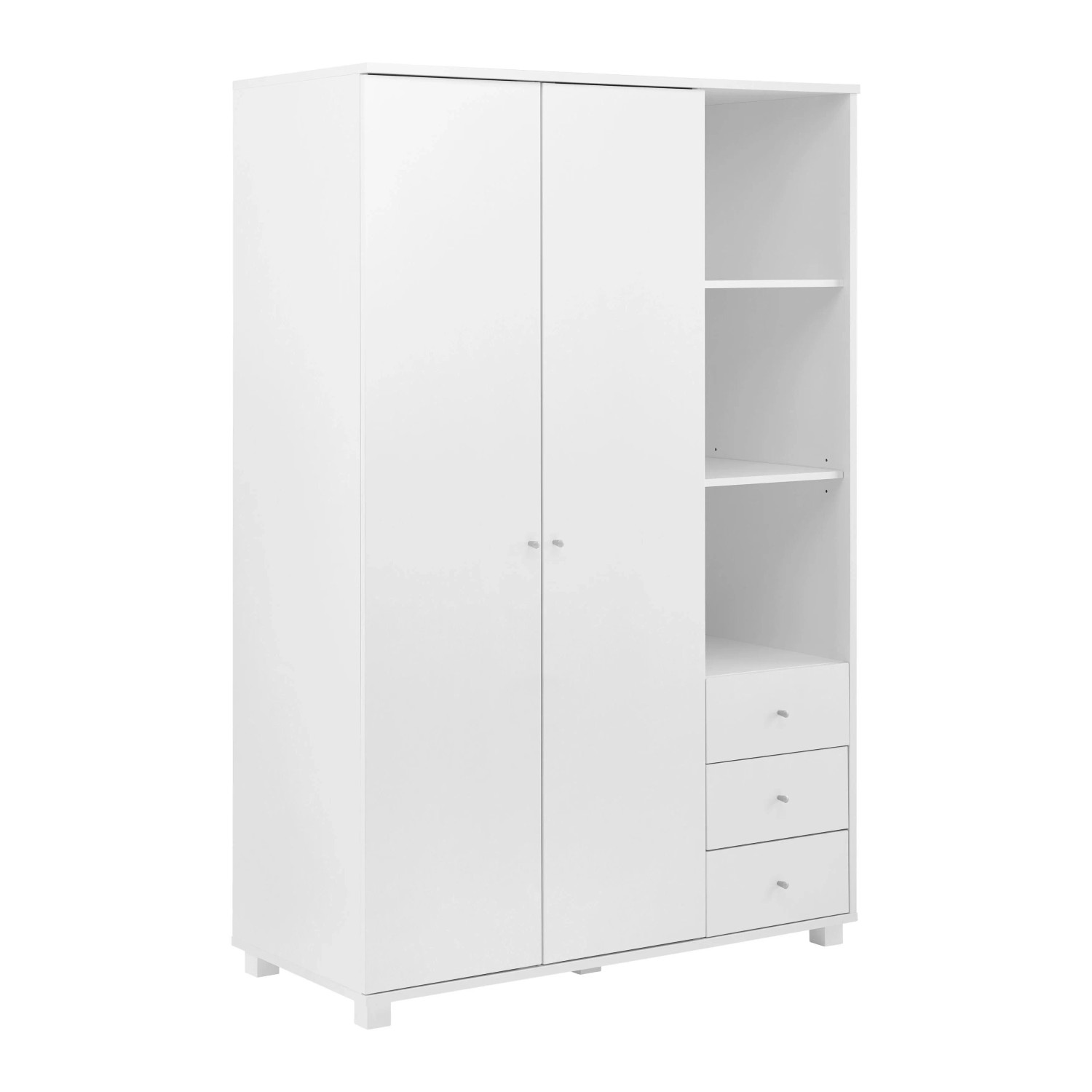 Bessagi Home Drehtürenschrank Milo Weiß ca. 115x176x55 cm