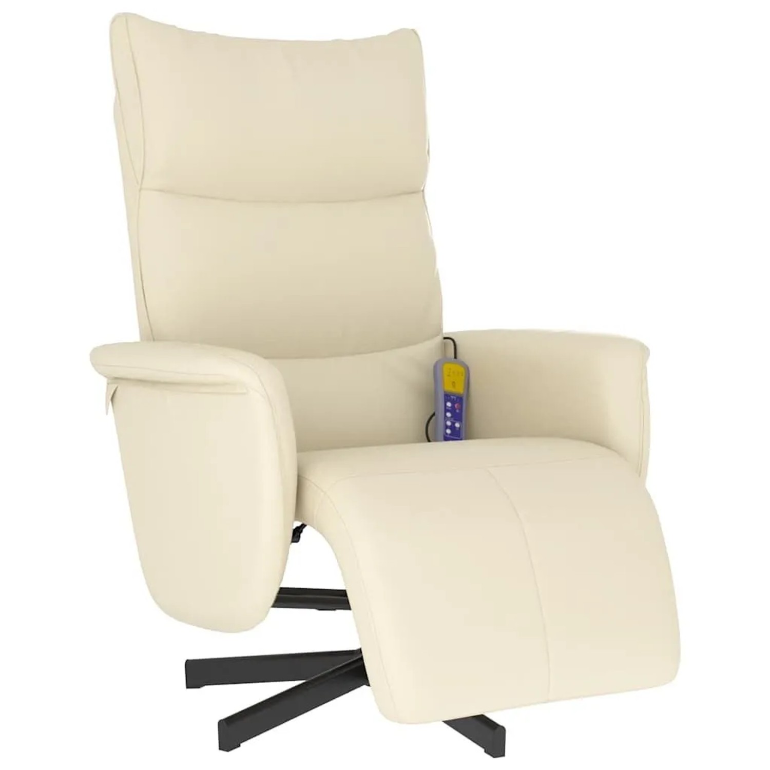 vidaXL Massagesessel mit Fußteil Creme Kunstleder 356593