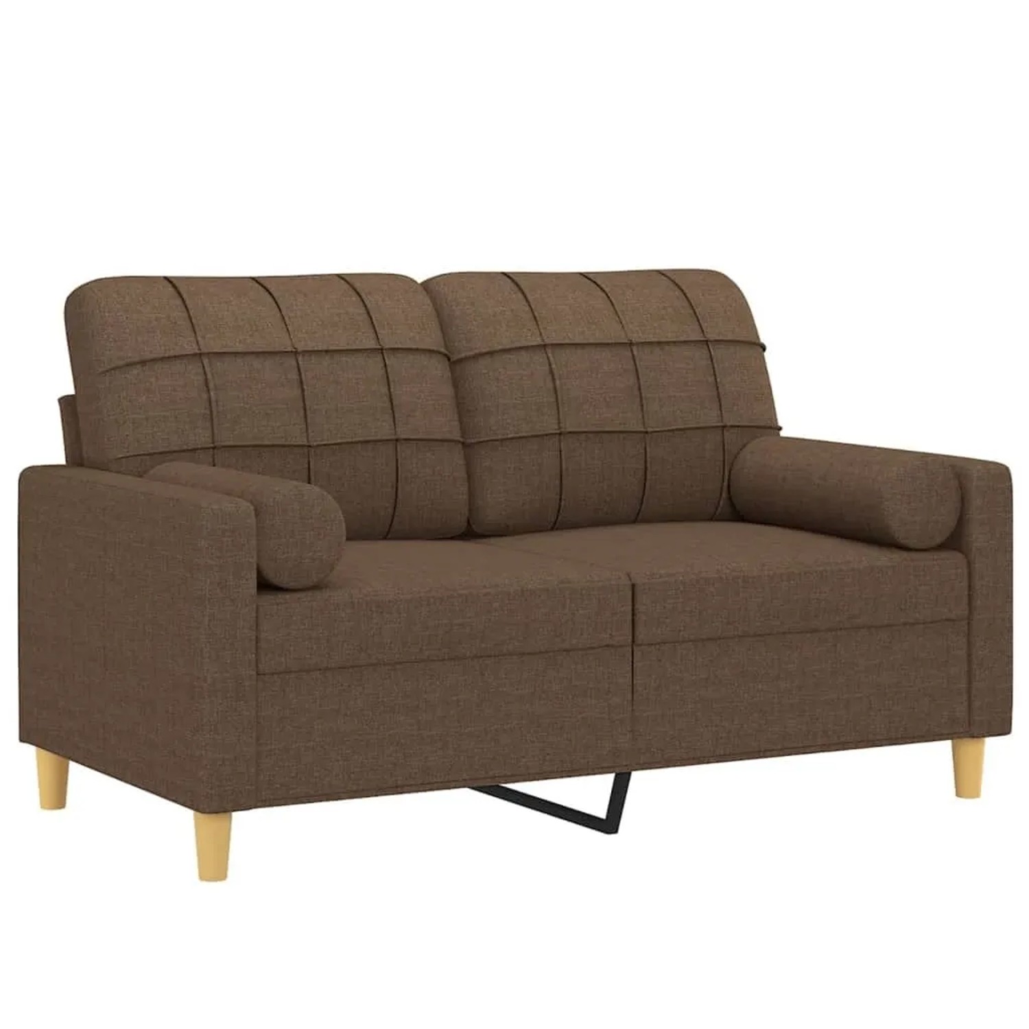 vidaXL 2-Sitzer-Sofa mit Zierkissen Braun 120 cm Stoff 3200777 günstig online kaufen