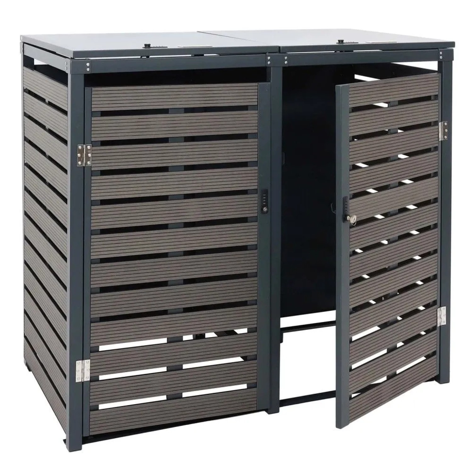 MCW 2er-/4er-Mülltonnenverkleidung K14 Anthrazit 119x140x102cm