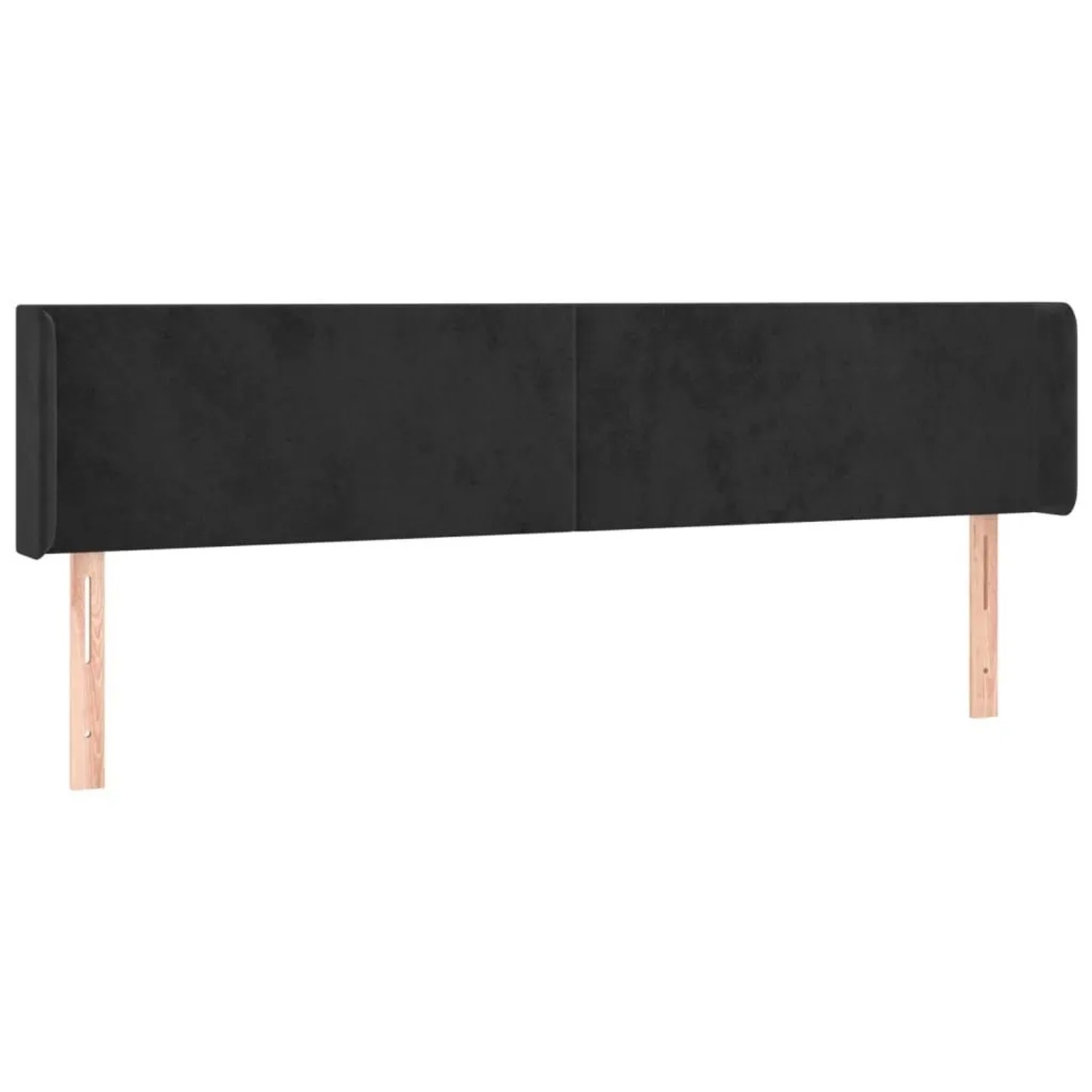 vidaXL Kopfteil mit Ohren Schwarz 203x16x78/88 cm Samt 3118556