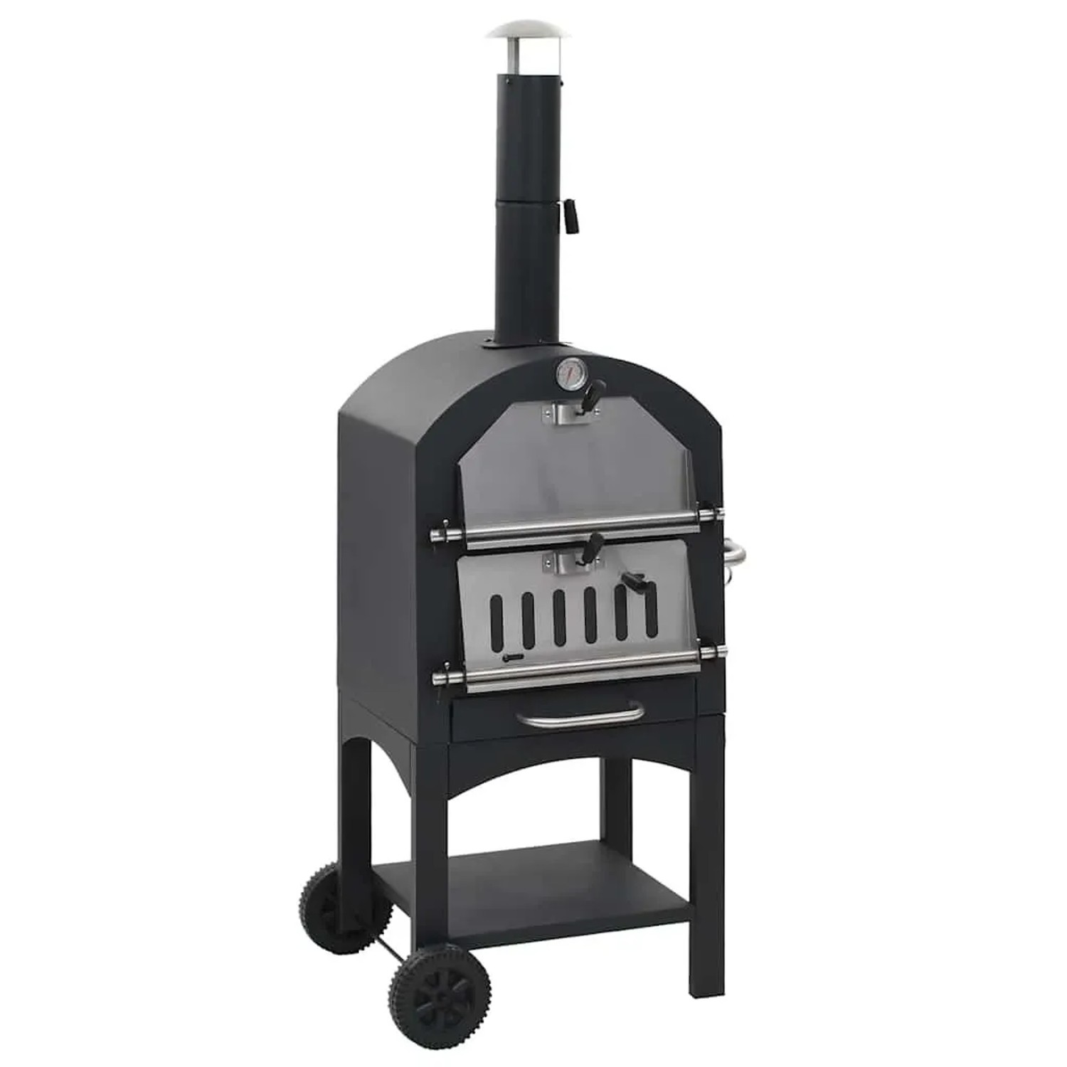 vidaXL Garten-Holzkohle-Pizzaofen mit Schamottstein 44279