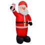 Aufblasbarer Weihnachtsmann 120 cm mit rotem Anzug, weißem Bart, Zuckerstange und LED-Beleuchtung für Außen-Dekoration.