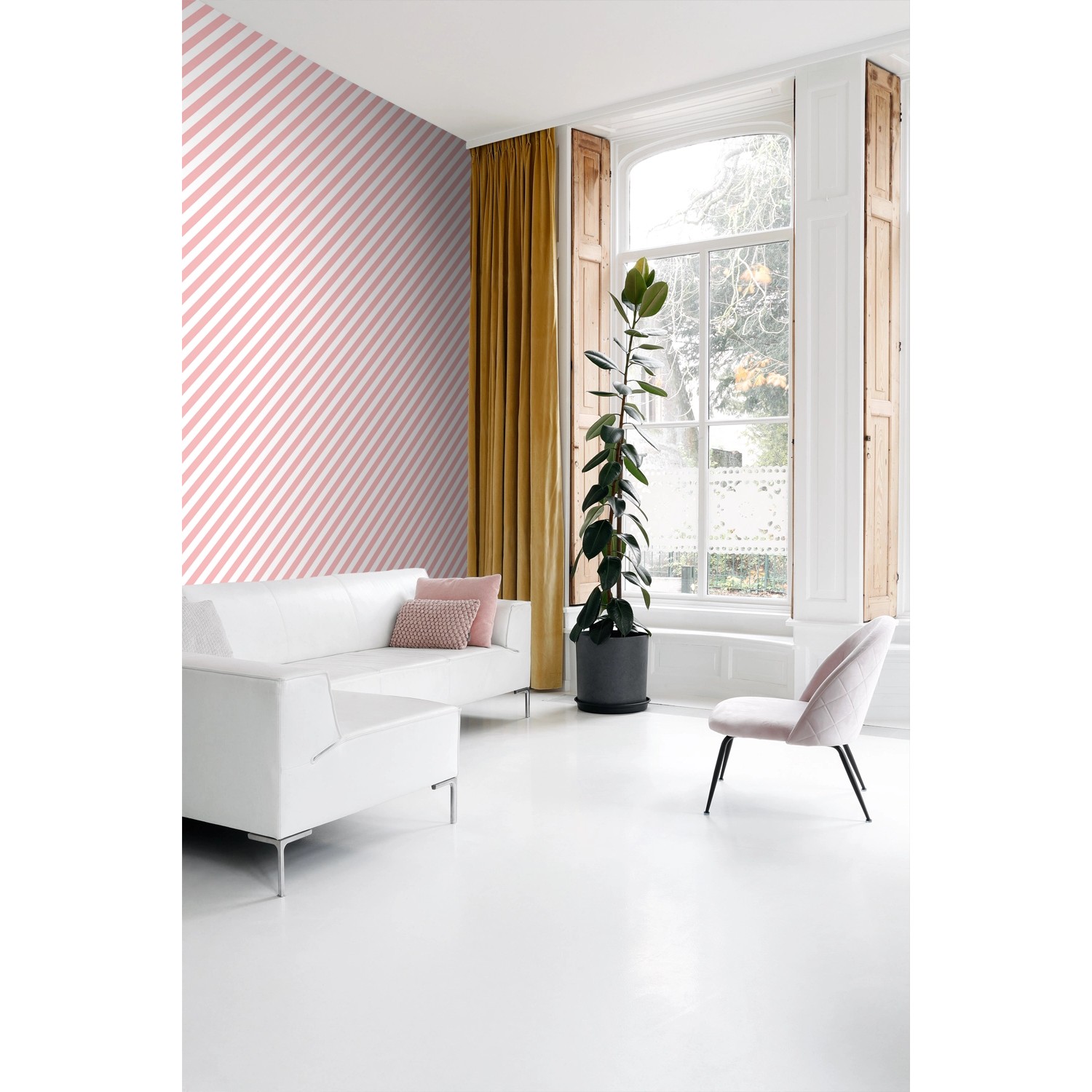 ESTAhome Tapete Streifen Rosa und Weiß 50 x 900 cm 139953 günstig online kaufen