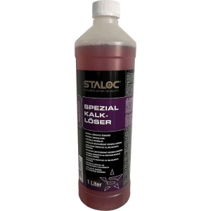 Staloc Spezial Kalkreiniger 1l Flasche, rötliche Flüssigkeit. Entfernt Urinstein und Kalk.