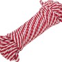 Rot-weiße Polypropylen Hohlflechtschnur, Ø 10 mm, aufgerollt.