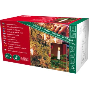 Konstsmide Kerzen-Lichterkette mit 25 warmweißen Topbirnen für den Innenbereich.