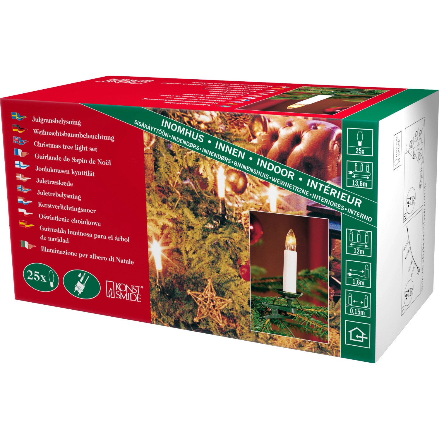 Konstsmide Lichterkette Kerzen 25 warmweiße Topbirnen innen