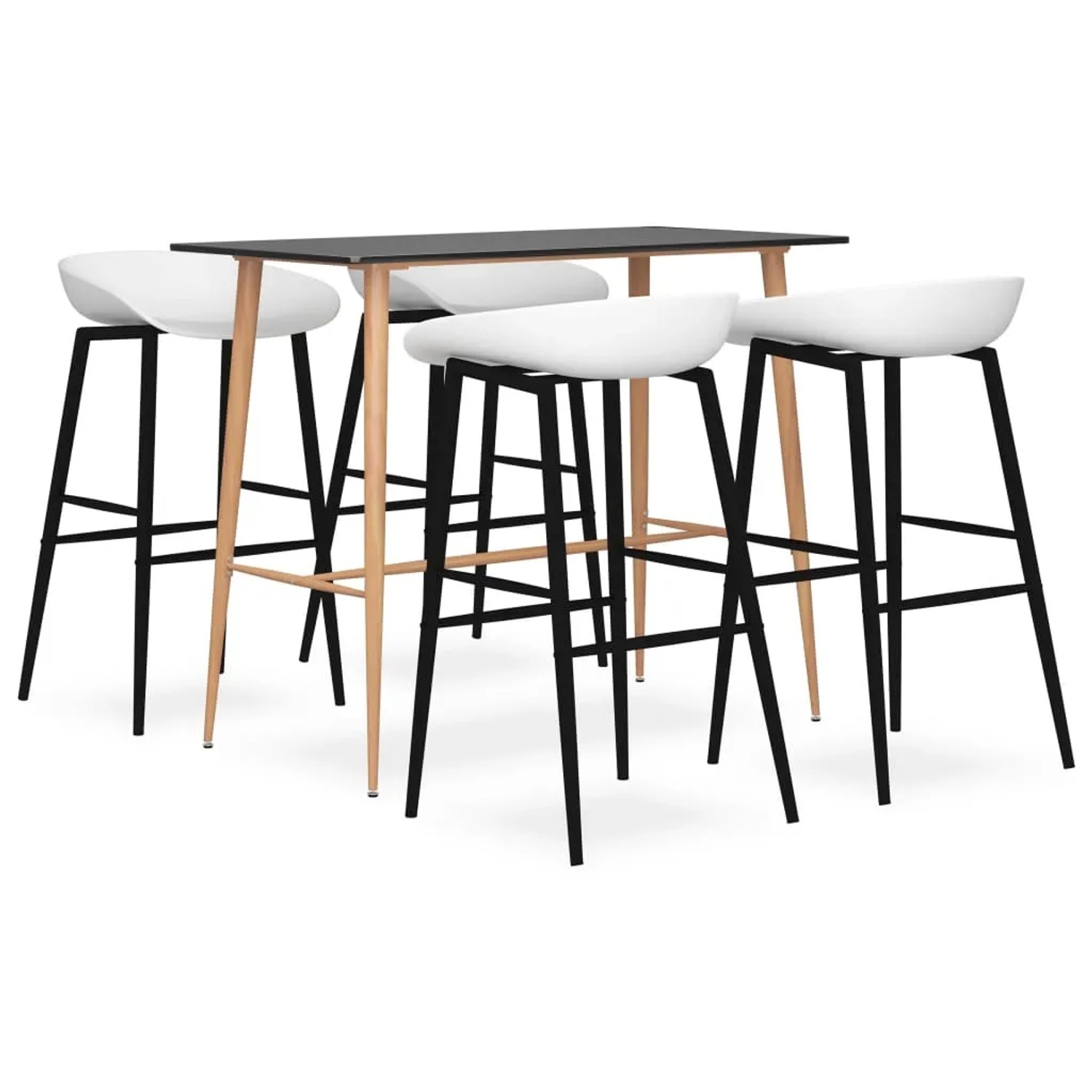 vidaXL 5-tlg. Bar-Set Schwarz und Weiß Modell 9