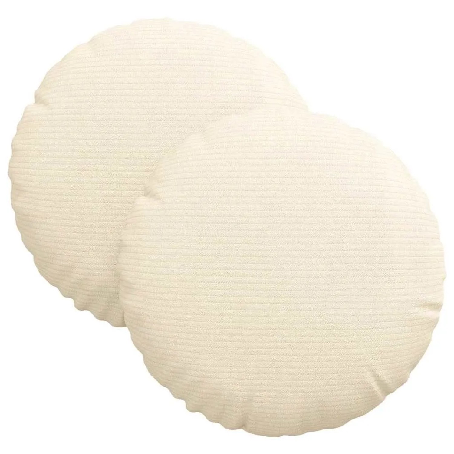 vidaXL Sitzkissen 2 Stk Creme Ø 30 cm Cordstoff 42014114 günstig online kaufen