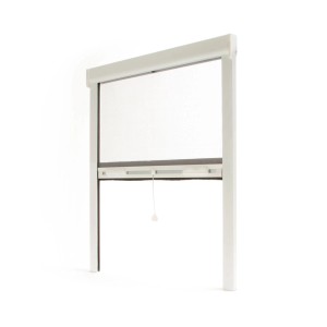 Weißes Avosdim Insektenschutzrollo aus Aluminium für Fenster und Türen, 80x100cm.