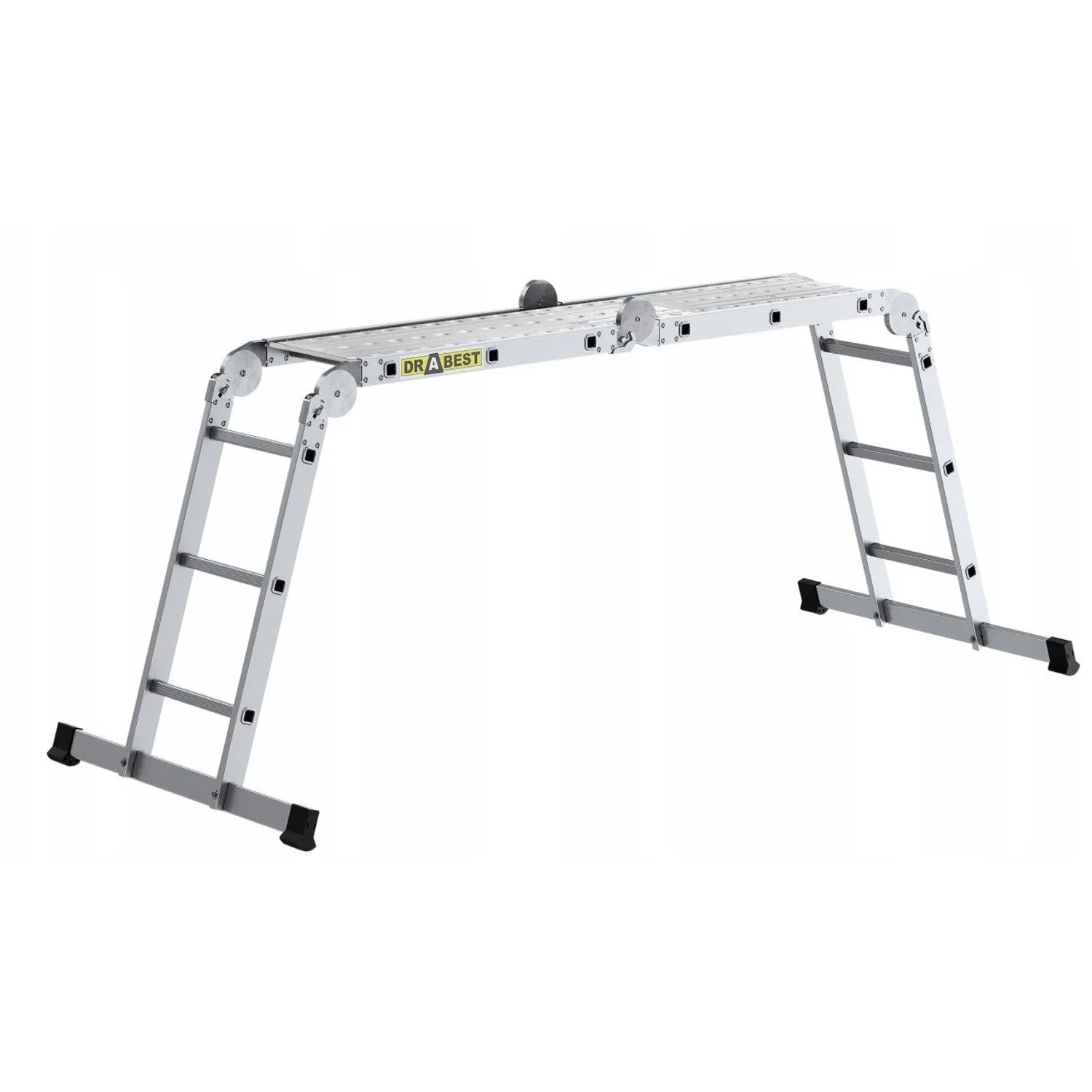 DRABEST PRO Multifunktionsleiter 4x3 Sprossen Mit Plattform