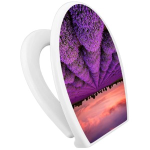 Banjado WC-Sitz Familie mit Lavendelfeld Motiv, Absenkautomatik und Kindersitz.