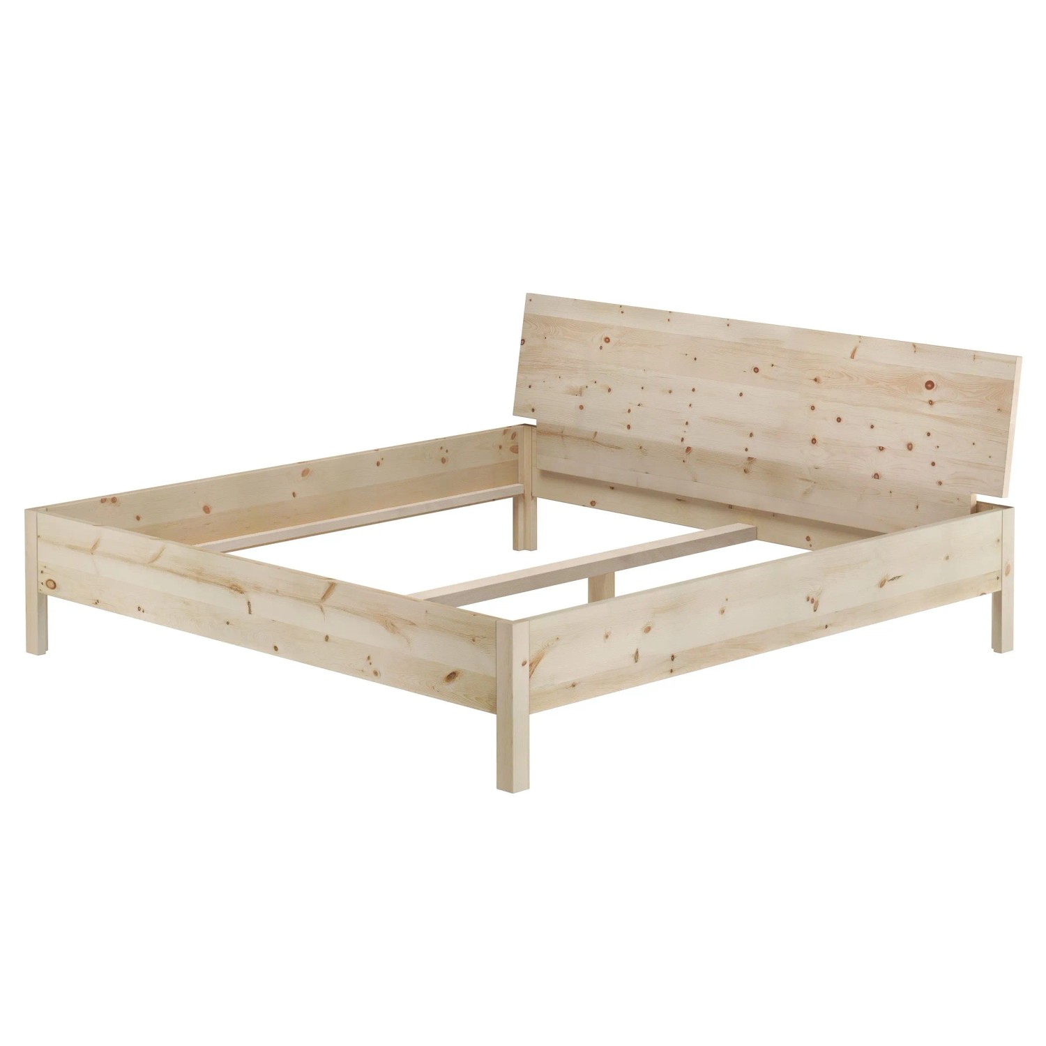 Erst-Holz Ehebett 200 x 200 cm Doppelbett Holzbett Metallfrei Zirbe Unbehandelt Modell 95 ohne Zubehör