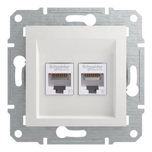Schneider Electric ASFORA RJ45 Kat. 6e UTP 2-Fach ICD UP Weiss EPH4870121D