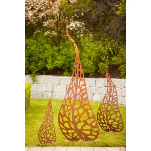 Ferrum Art Design Deko-Skulptur Blätter, 190 cm, Edelrost, für den Garten.