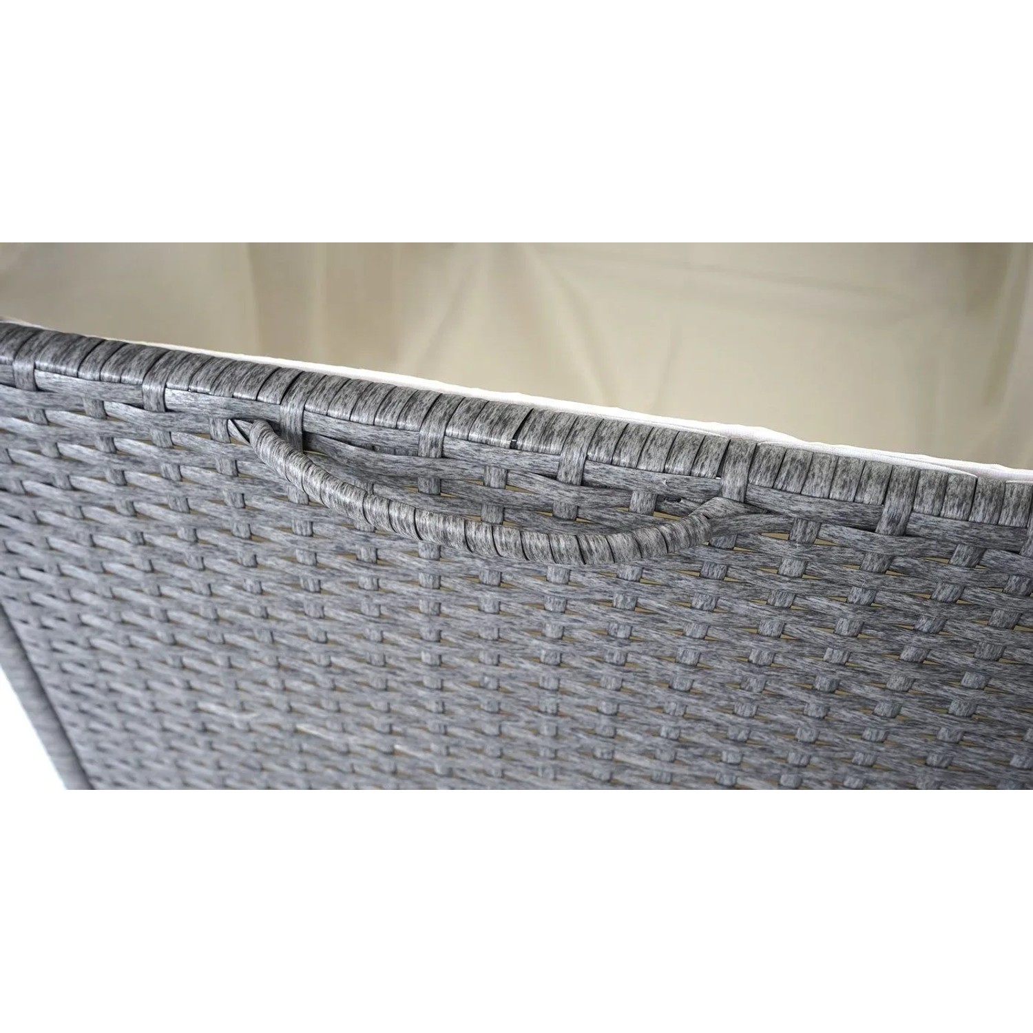 Proregal Poly-Rattan Kissenbox HxBxT 80x160x94cm Premium Grau 320L Gartentruhe Auflagenbox Truhe_7