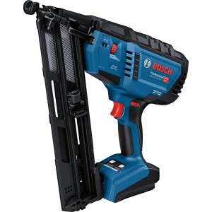 Bosch Akku-Holznagler Pro GNH 18V-64 MD, blauer kabelloser Tacker mit Magazin.