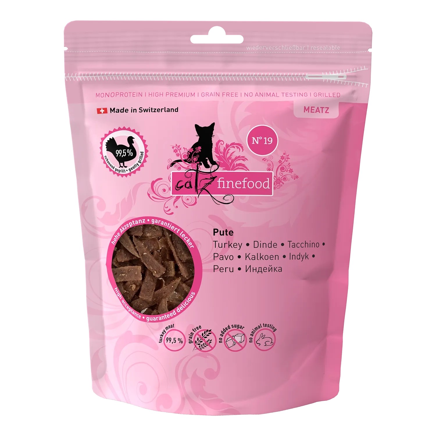 Catz Finefood Katzenleckerlies & Katzensnacks Meatz N° 19 mit Pute 45 g