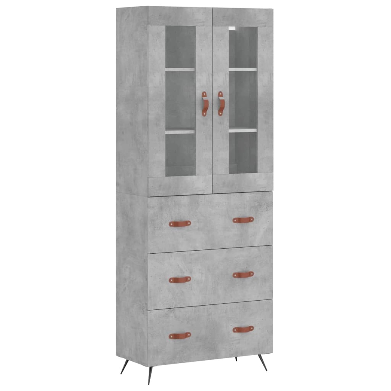 vidaXL Highboard Betongrau 69,5x34x180 cm Holzwerkstoff 3198381 günstig online kaufen