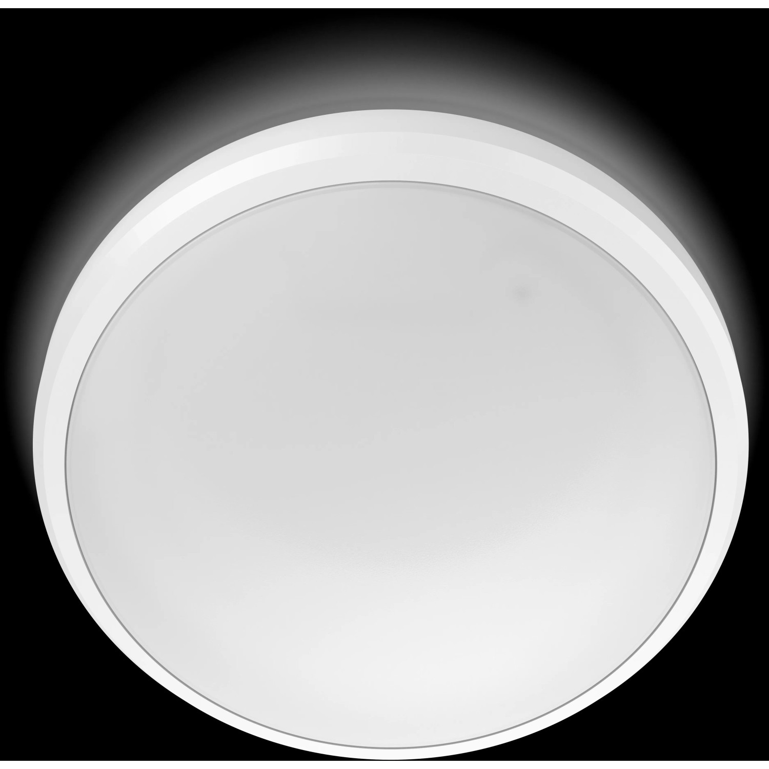 Weiße, runde Philips LED-Deckenleuchte Doris, 6W, 2700K, IP44. Moderne Deckenlampe für Innenräume.