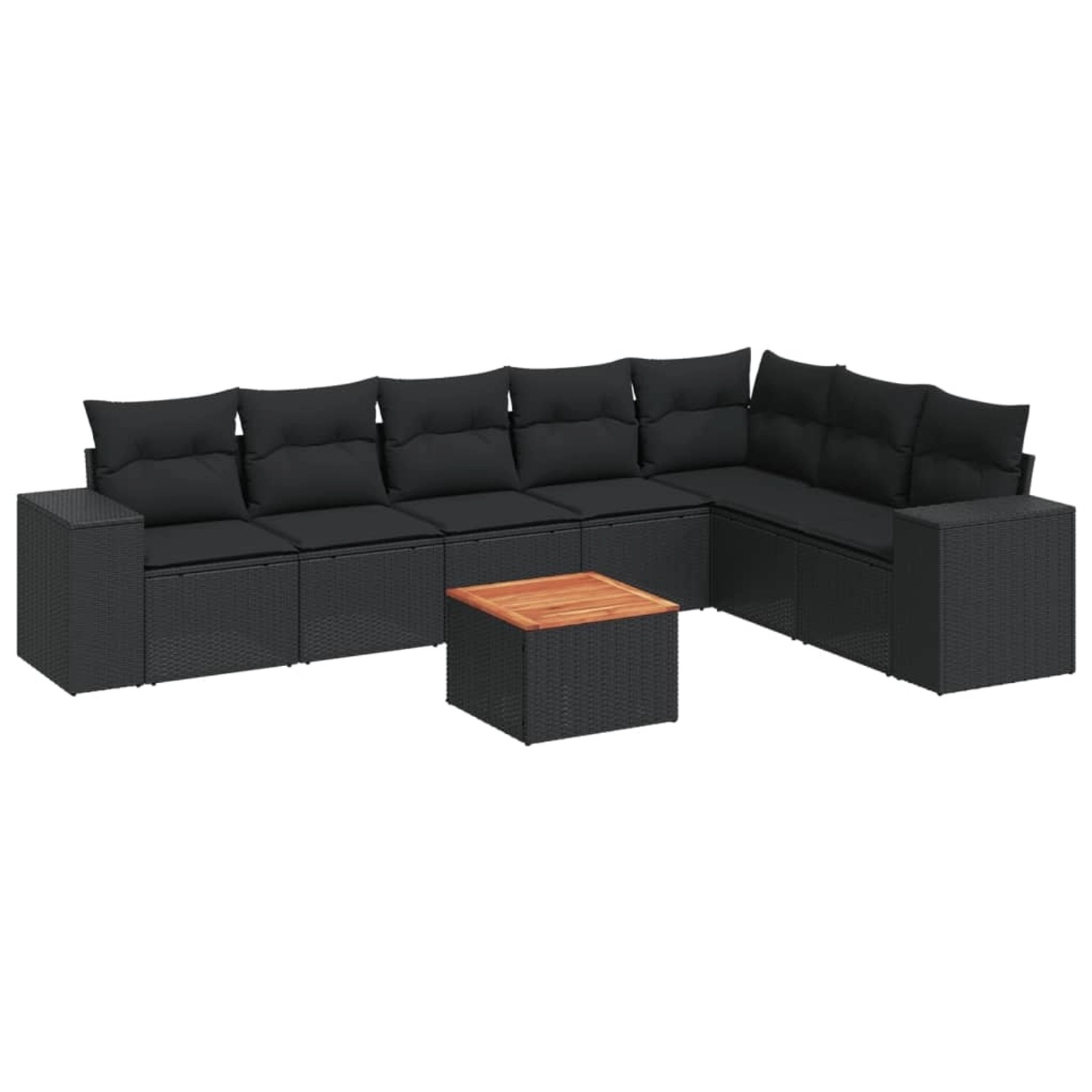 vidaXL 8-tlg Garten-Sofagarnitur mit Kissen Schwarz Poly Rattan Modell 25 günstig online kaufen