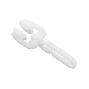 Weißer Gardinia T-Rollring mit Faltenlegehaken für Gardinenschienen, 20er-Pack.