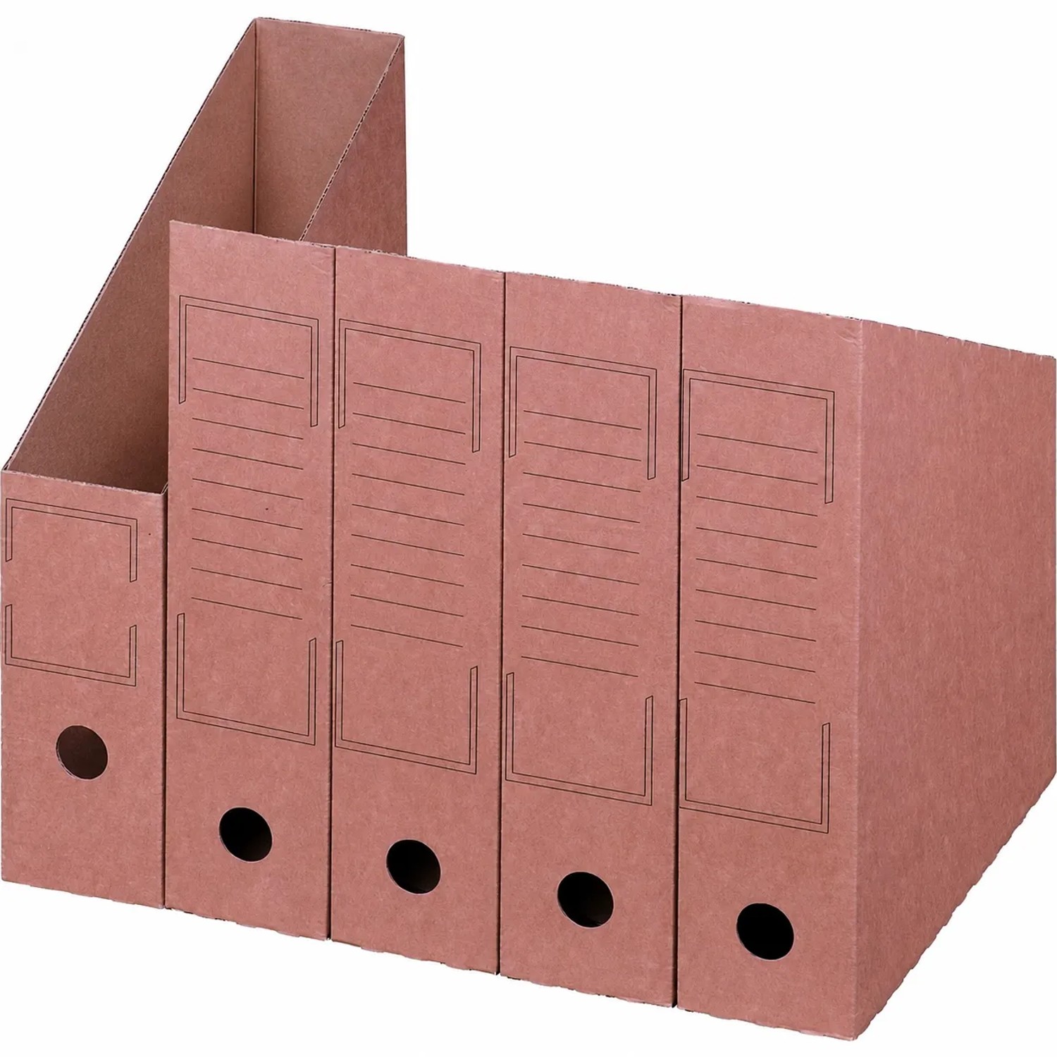 PROREGAL Mega Deal 20x Archiv-Stehsammler A4 LxBxH 260x75x315mm mit Grifflöchern & Beschriftungsfeld Braun Archivbox Archivkarton Aktenkarton
