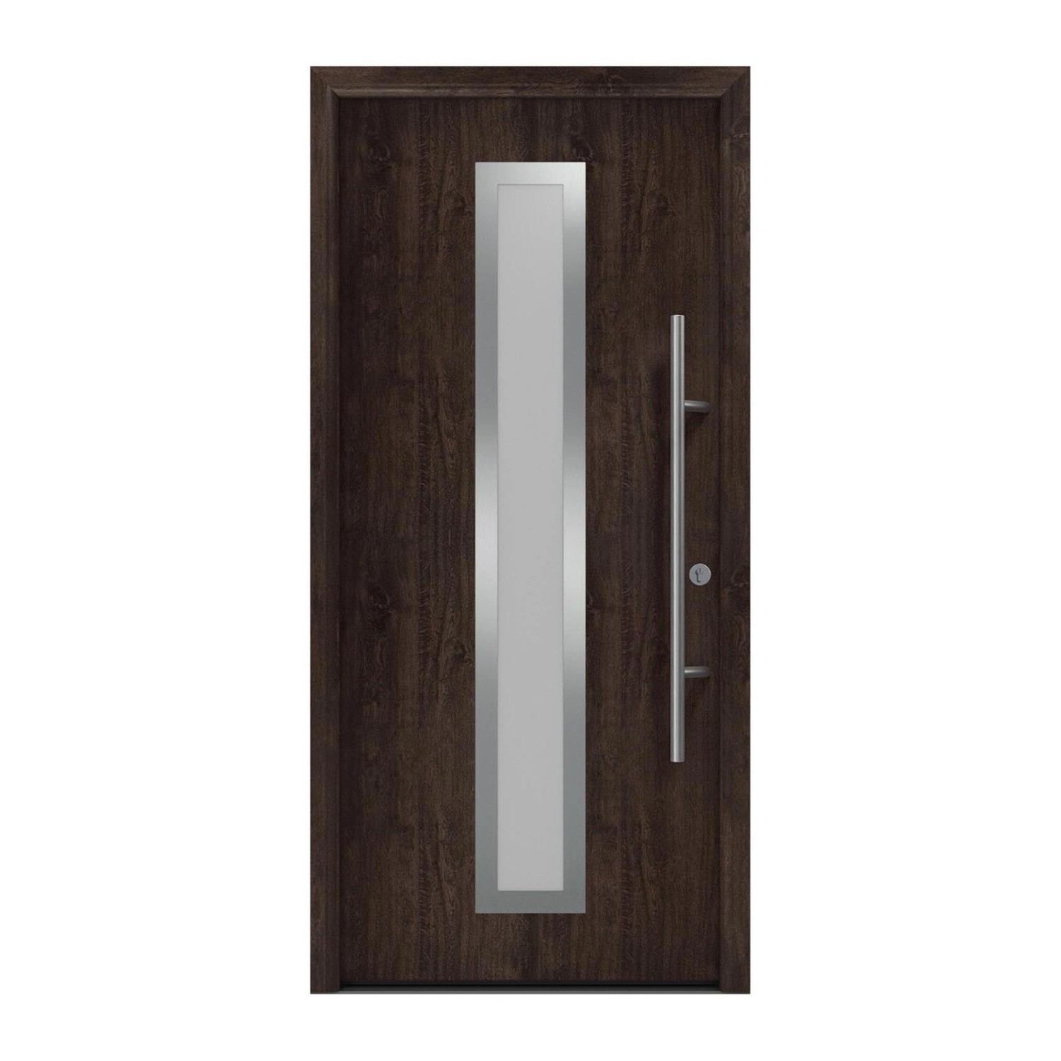EcoStar Haustür Isopro Secur IPS 700S Eiche Dunkel 110 cm x 210 cm DIN R günstig online kaufen