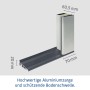 Detailaufnahme: Aluminiumzarge und Bodenschwelle der EcoStar Haustür Isopro Secur.