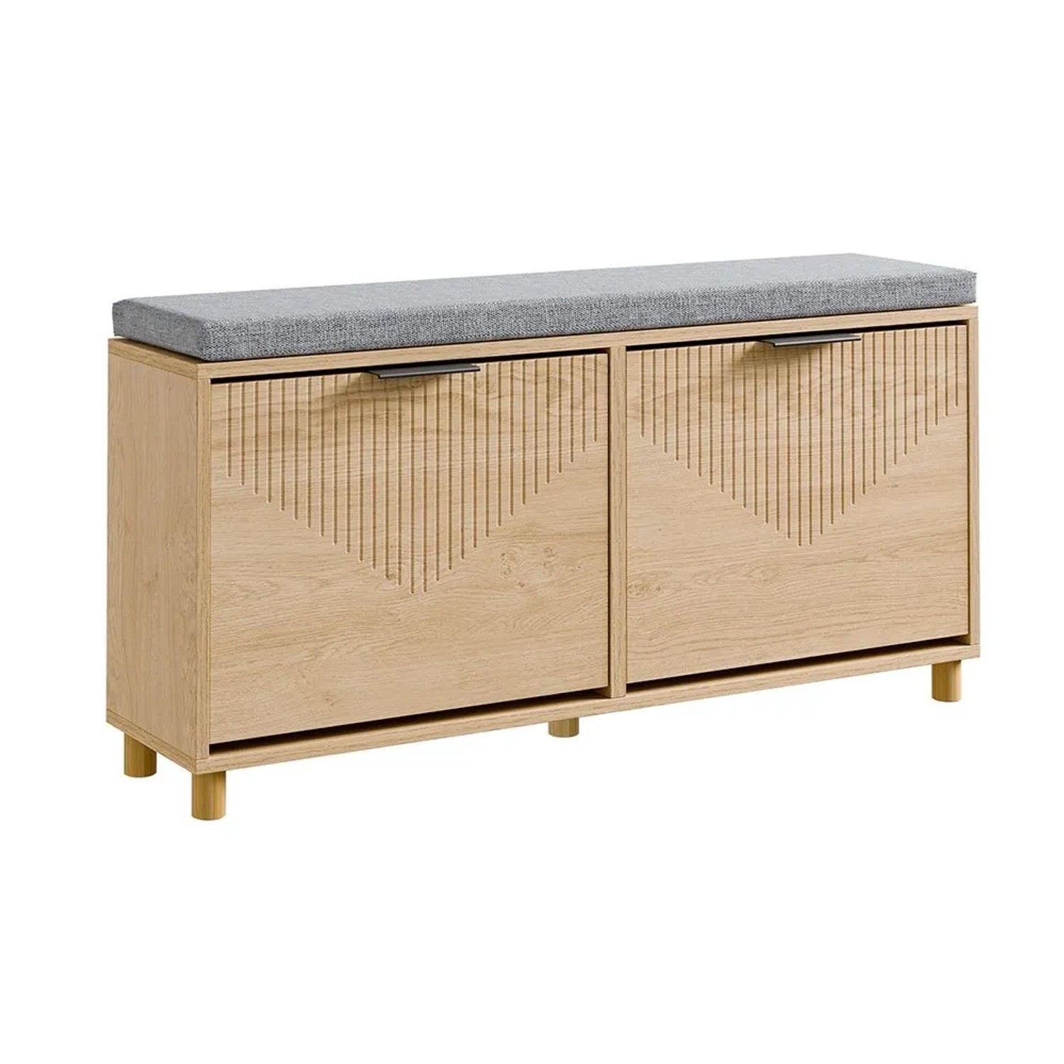 SoBuy Schuhbank mit Sitzfläche Schuhschrank mit 2 Klappen Sitzbank Schuhregal 100x50x24cm FSR211-N