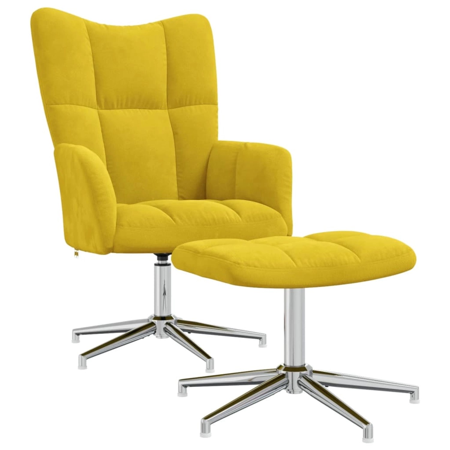 vidaXL Relaxsessel mit Hocker Senfgelb Samt Modell 8 günstig online kaufen