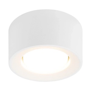 Moderne, weiße ZMH Deckenleuchte rund aus Gips. 1-flammige GX53 Lampe für Deckenbeleuchtung.